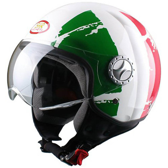 Motorcycle Helmet Jet Bhr 701 Fashion With Visor Italian Flag