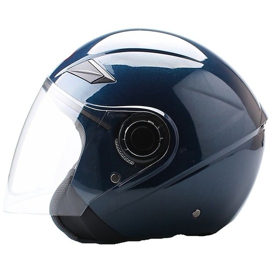 Motorcycle Helmet Jet BHR 702 Easy Visor Long Blue