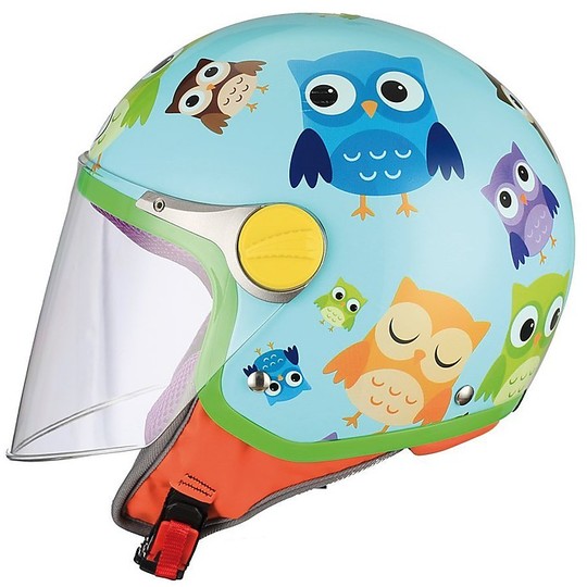 Motorcycle Helmet Jet BHR Child With long peak Coloration OWL