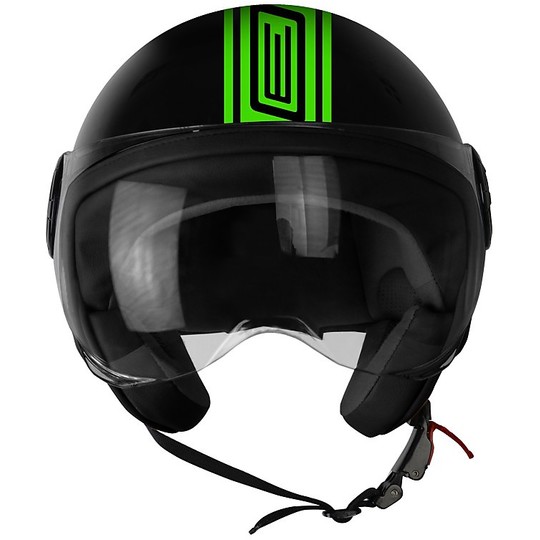 Motorcycle Helmet Jet Black Origin Neon Green