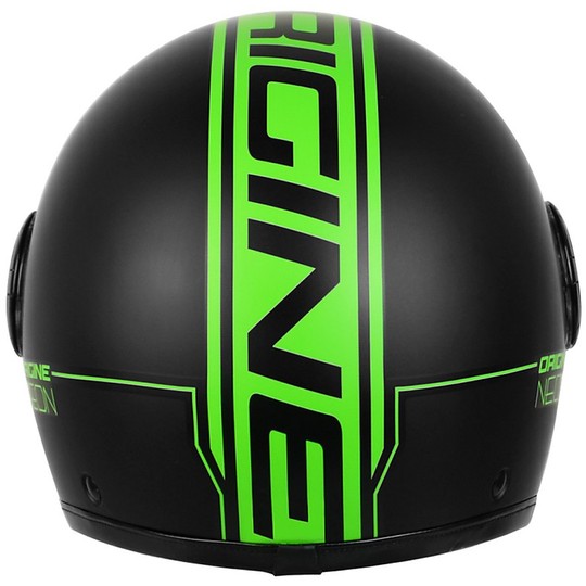 Motorcycle Helmet Jet Black Origin Neon Green