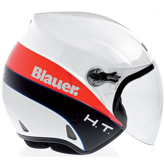 Motorcycle Helmet Jet Blauer Boston Fiber Long White With Visor