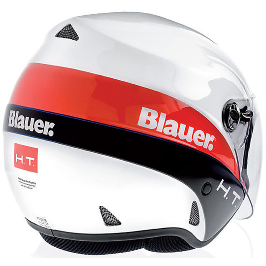 Motorcycle Helmet Jet Blauer Boston Fiber Long White With Visor