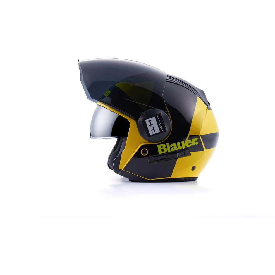 Motorcycle Helmet Jet Blauer Double Visor Real Graphic A Black Yellow