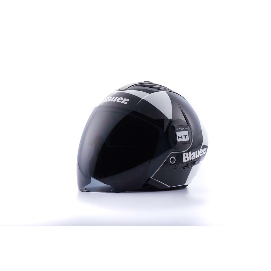Motorcycle Helmet Jet Blauer Double Visor Real Graphic A White Black