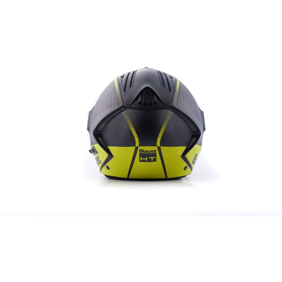 Motorcycle Helmet Jet Blauer Double Visor Real Graphic B Black Yellow Fluo