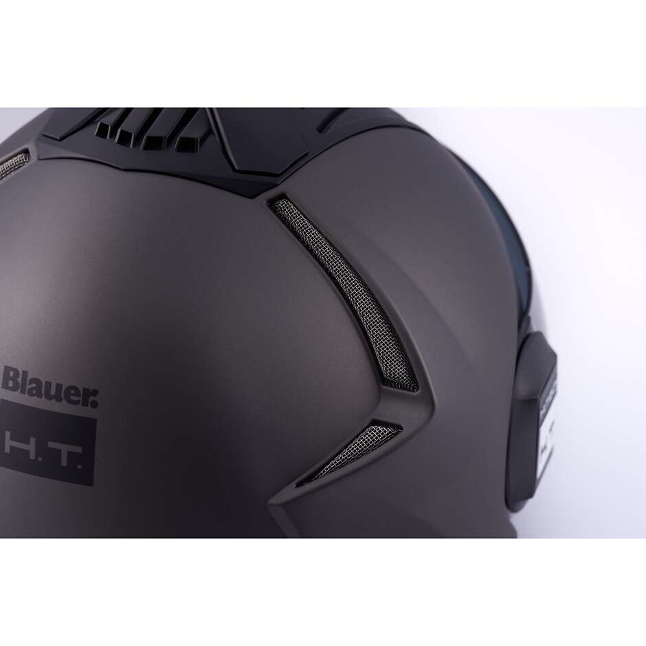 Motorcycle Helmet Jet Blauer Double Visor Real Mono Matt Anthracite