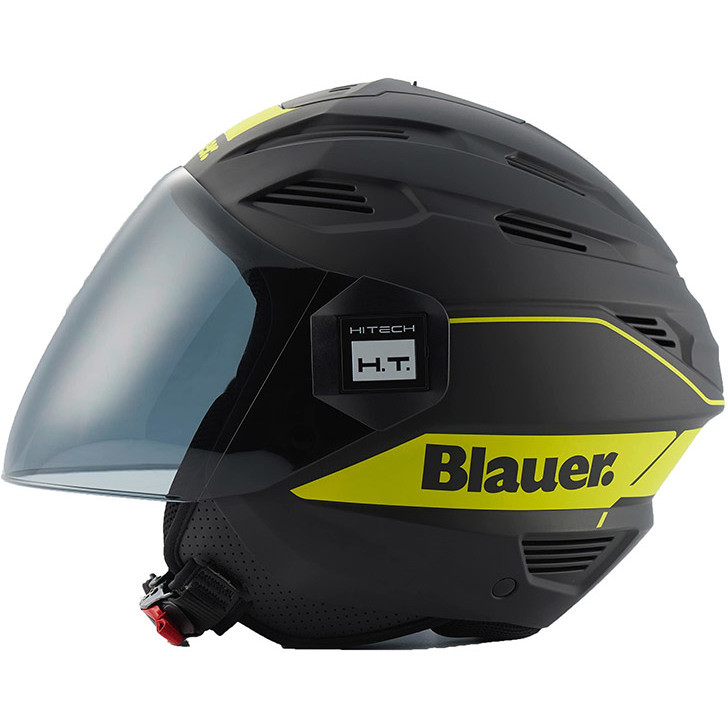 Motorcycle Helmet Jet Blauer HT Brat Black Yellow Fluo