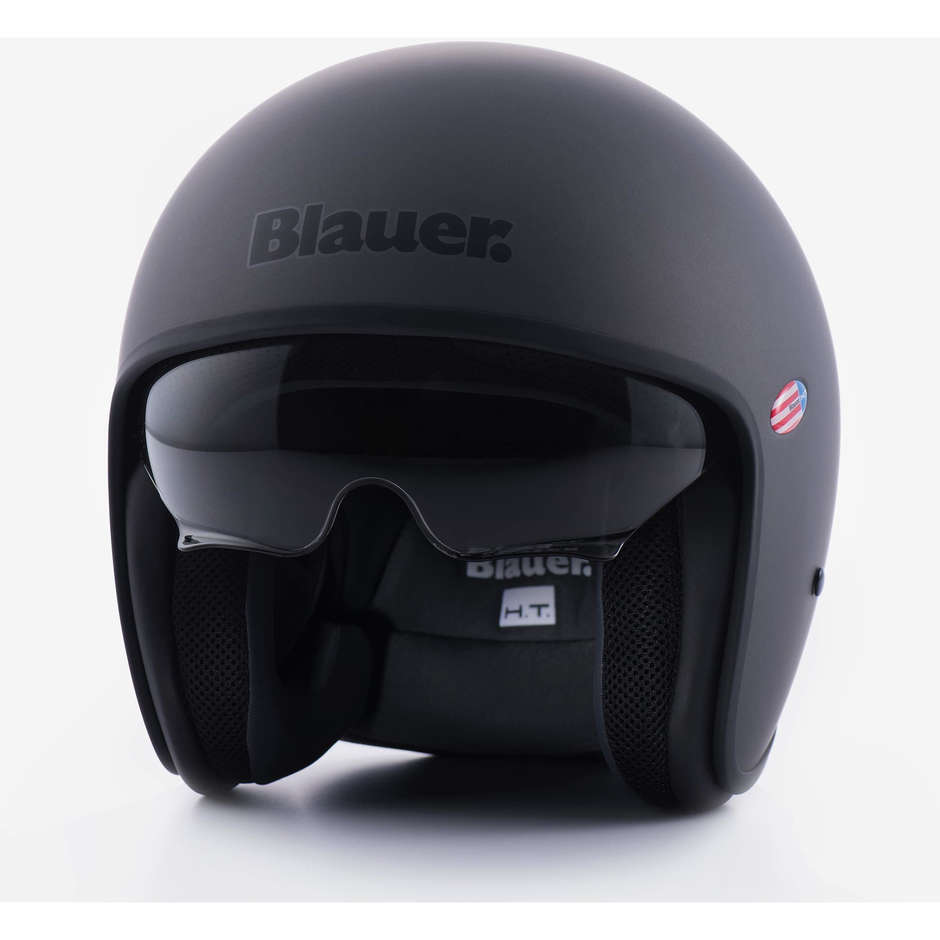 Motorcycle Helmet Jet Blauer Pilot 1.1 HT In Matt Titanium Mono Fiber