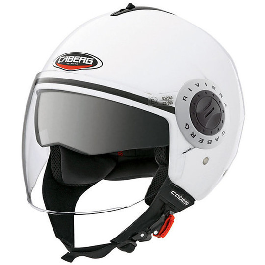 Motorcycle helmet jet caberg model riviera v2 + double visor White