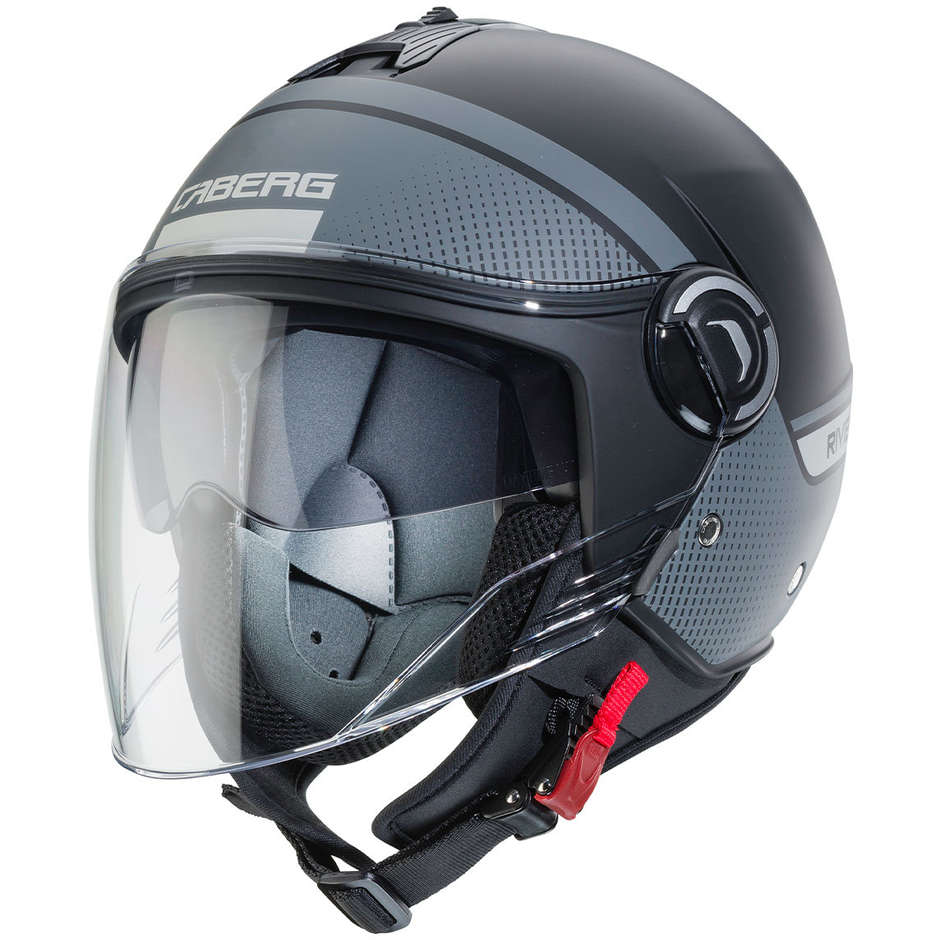 Motorcycle Helmet Jet Caberg RIVIERA v4 ELITE Matt Black Anthracite Gray