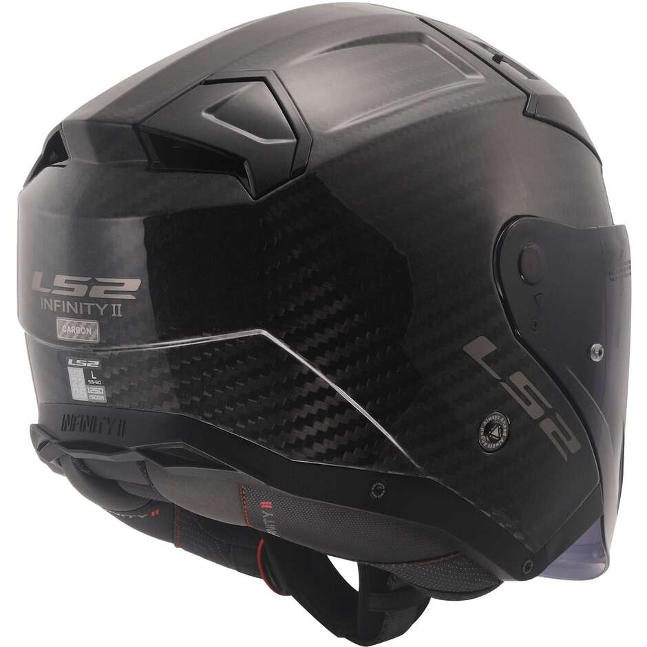 Motorcycle Helmet Jet Carbon Ls2 OF603 INFINITY 2 CARBON Solid Glossy Carbon