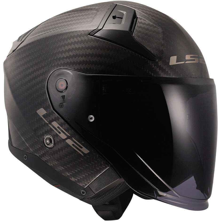 Motorcycle Helmet Jet Carbon Ls2 OF603 INFINITY 2 CARBON Solid Glossy Carbon