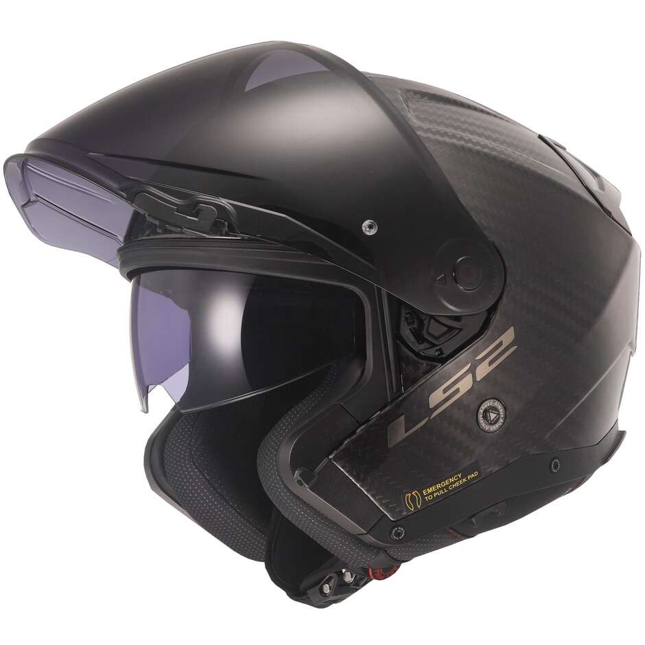 Motorcycle Helmet Jet Carbon Ls2 OF603 INFINITY 2 CARBON Solid Glossy Carbon