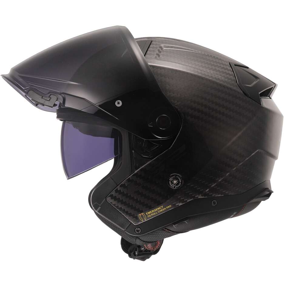 Motorcycle Helmet Jet Carbon Ls2 OF603 INFINITY 2 CARBON Solid Glossy Carbon
