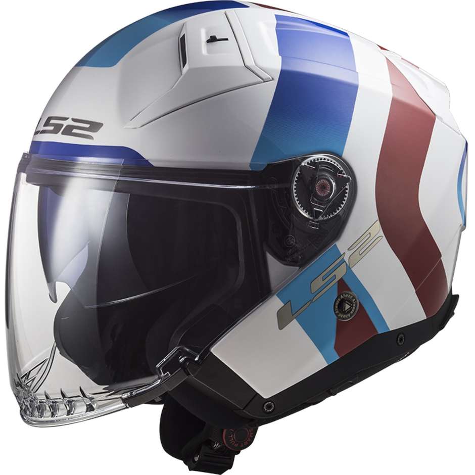 Motorcycle Helmet Jet Carbon Ls2 OF603 INFINITY 2 SPECIAL White Red Blue