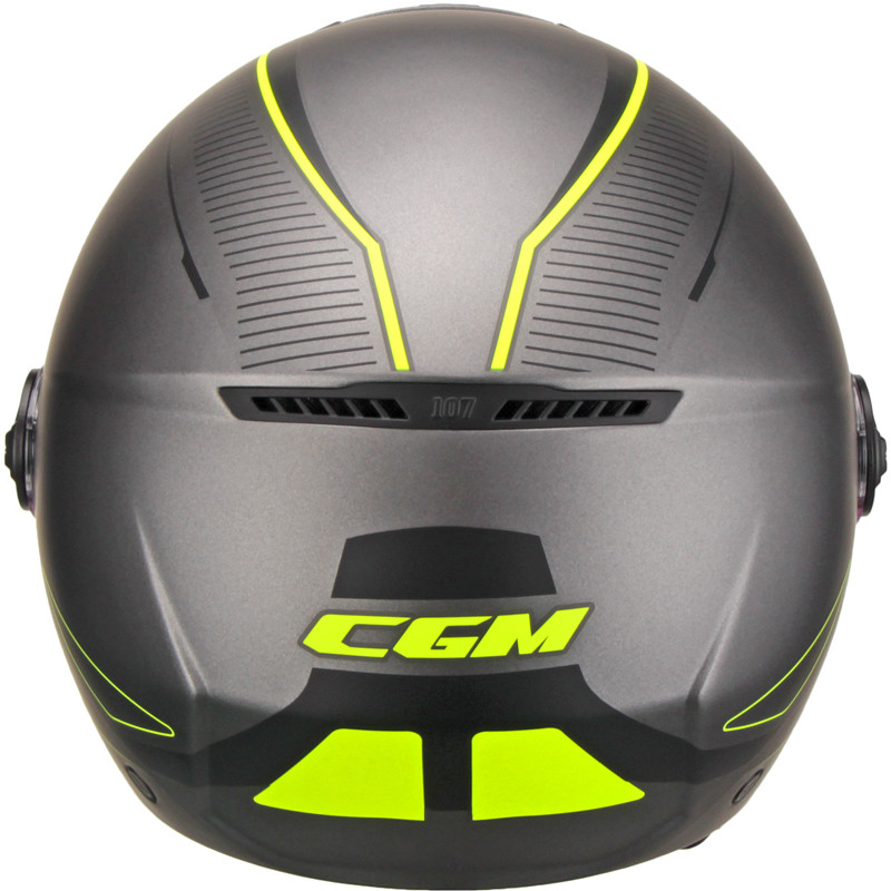 Motorcycle Helmet Jet CGM 107G FLORENCE Way Anthracite Yellow Fluo Satin Shaped Visor