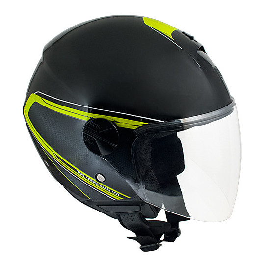 Motorcycle Helmet Jet CGM 107G With Visor Rome Black Yellow