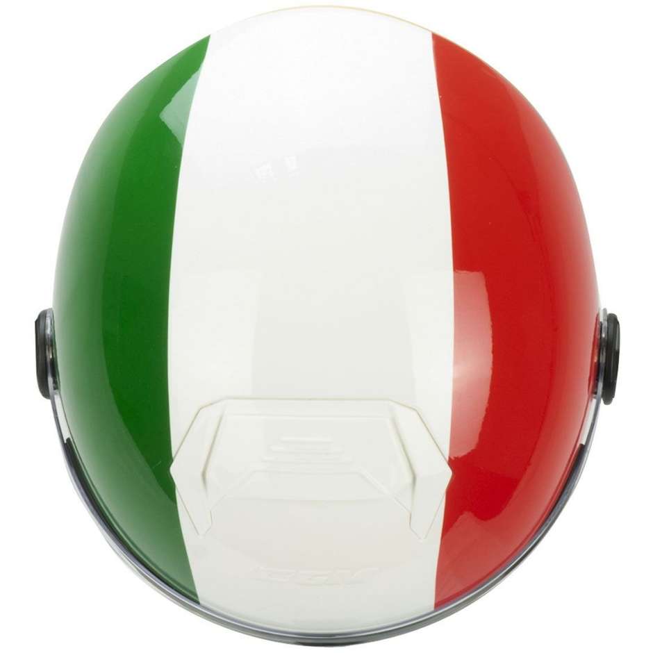 Motorcycle Helmet Jet CGM 107i FLORENCE ITALIA White Red Shaped Visor