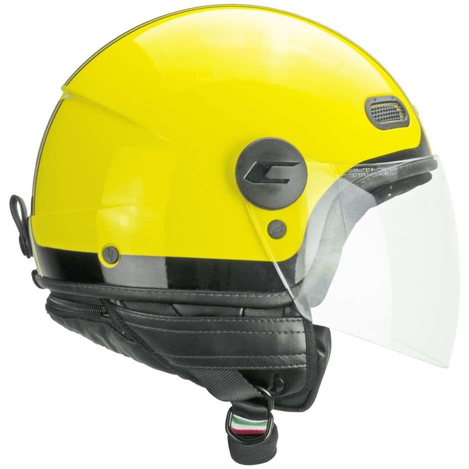 Motorcycle Helmet Jet CGM 109x GLOBO Sport Yellow Black Long Visor
