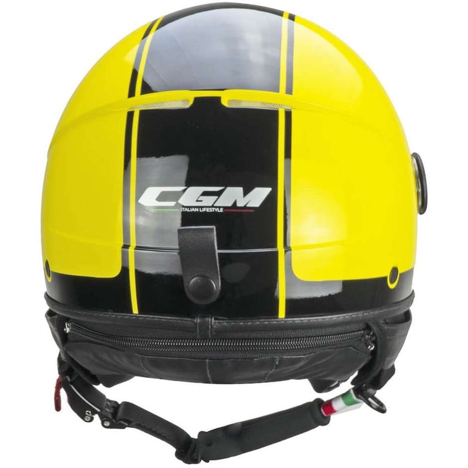 Motorcycle Helmet Jet CGM 109x GLOBO Sport Yellow Black Long Visor