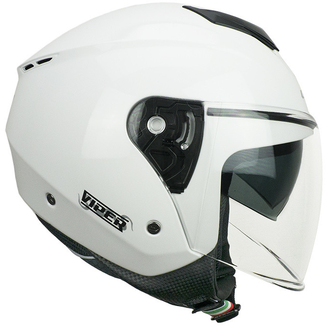 Motorcycle Helmet Jet CGM 125a VIPER MONO Glossy White
