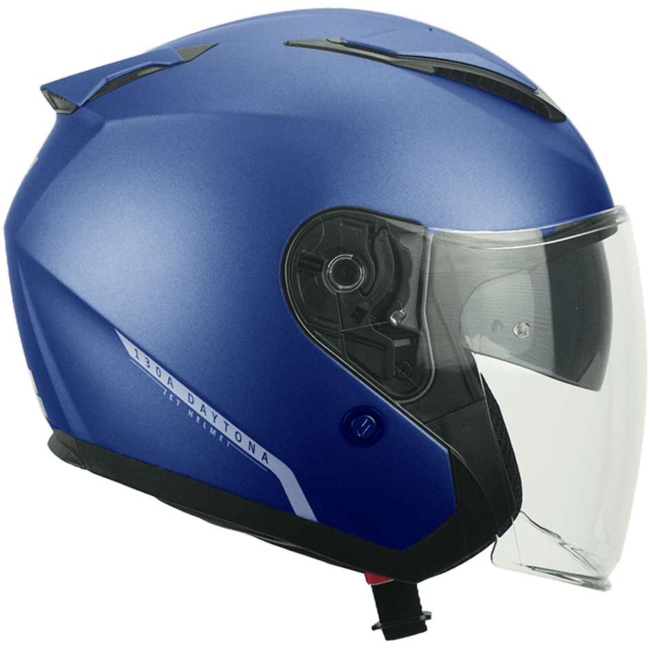 Motorcycle Helmet Jet CGM 130a DAYTONA MONO Blue Satin