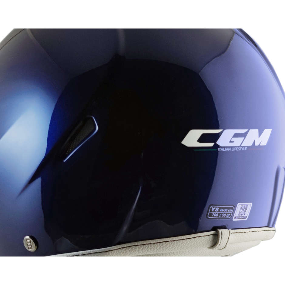 Motorcycle Helmet Jet CGM 204S Cuba Smile Blue Metallic With Stickers