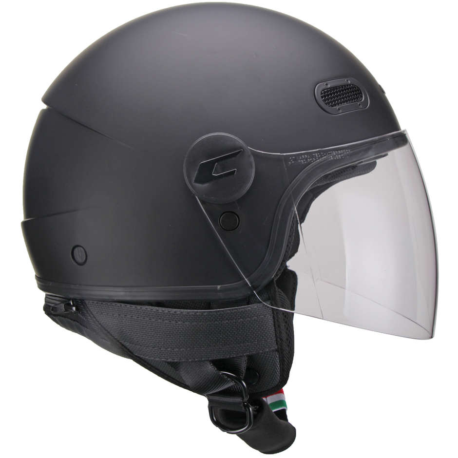 Motorcycle Helmet Jet CGM GLOBO Matt Black Long Visor