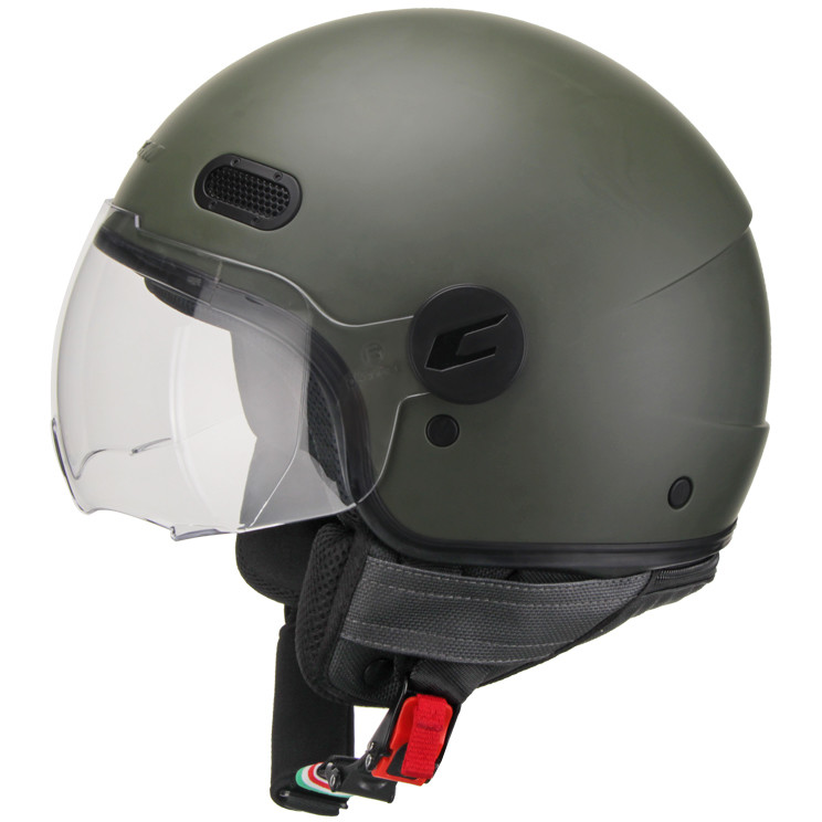 Motorcycle Helmet Jet CGM GLOBO Matt Green Shaped Visor