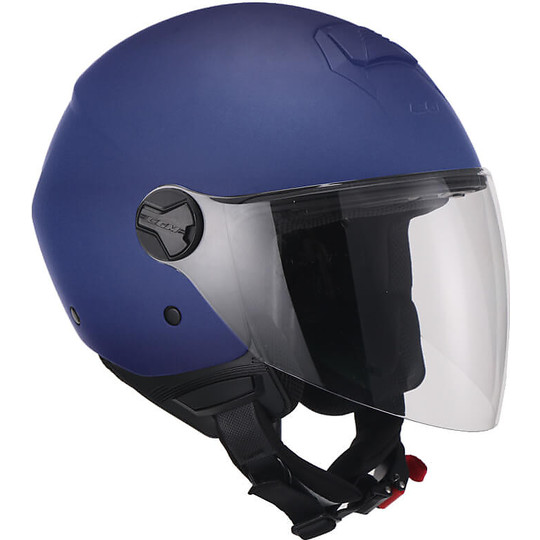 Motorcycle Helmet Jet CGM Model 107a FLORENCE MONO Long visor Blue Satin