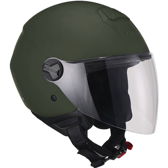 Motorcycle Helmet Jet CGM Model 107a FLORENCE MONO Long Visor Matt Green