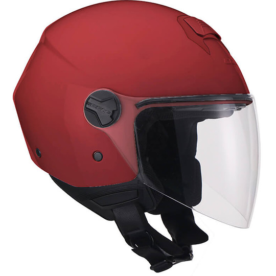 Motorcycle Helmet Jet CGM Model 107a FLORENCE MONO Long Visor Red