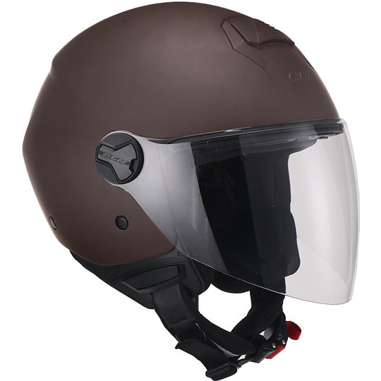 Motorcycle Helmet Jet CGM Model 107a FLORENCE MONO Long Visor Satin Brown