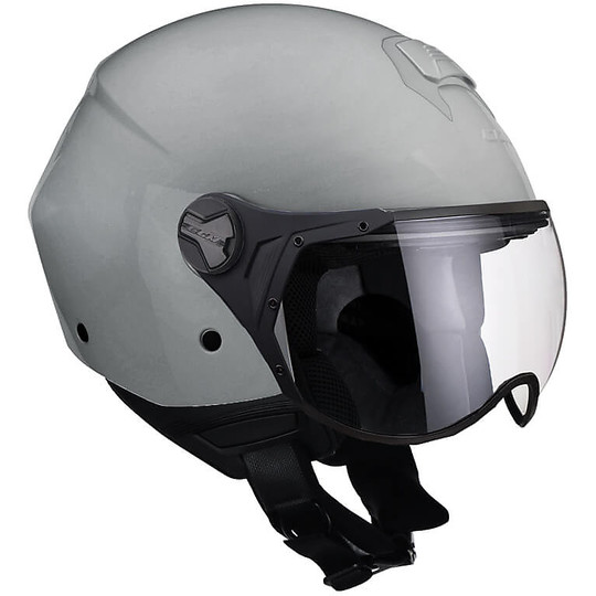 Motorcycle Helmet Jet CGM Model 107a FLORENCE MONO Shaped Visor Silver