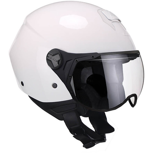 Motorcycle Helmet Jet CGM Model 107a FLORENCE MONO Shaped Visor White
