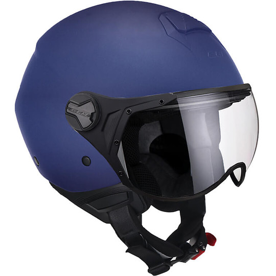 Motorcycle Helmet Jet CGM Model 107a FLORENCE MONO Visor Shaped Blue Satin