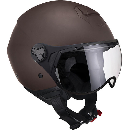 Motorcycle Helmet Jet CGM Model 107a FLORENCE MONO Visor Shaped Brown Satin