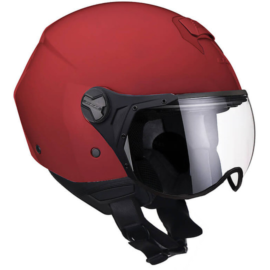 Motorcycle Helmet Jet CGM Model 107a FLORENCE MONO Visor Shaped Red