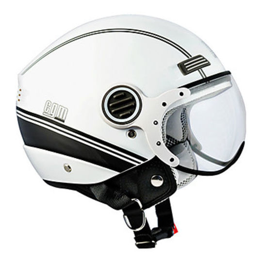 Motorcycle Helmet Jet CGM Model 107L-DSA St.Moritz White Metal