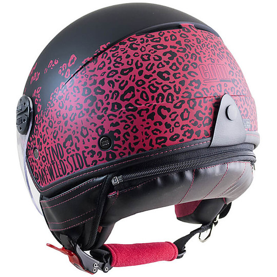 Motorcycle Helmet Jet CGM Model 109G PRAGUE Black Pink Matt