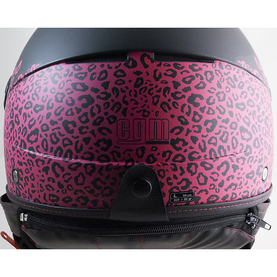 Motorcycle Helmet Jet CGM Model 109G PRAGUE Black Pink Matt