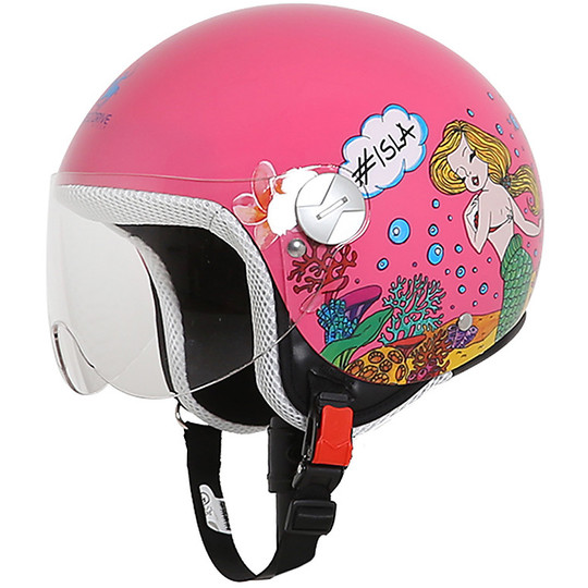 Motorcycle Helmet Jet Child Rodeo Drive RD109 Kids Multi Pink Sirens