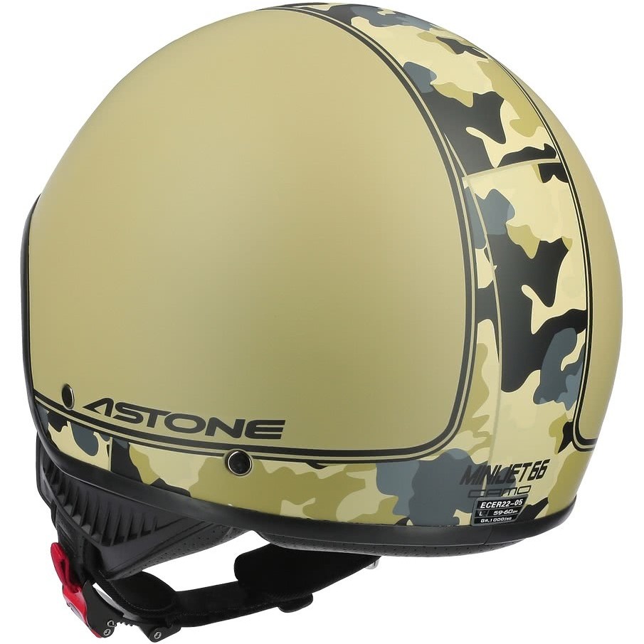 Motorcycle Helmet Jet Custom Astone MINI66 Camo Matt Beige