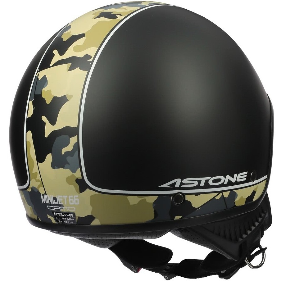 Motorcycle Helmet Jet Custom Astone MINI66 Camo Matt Black