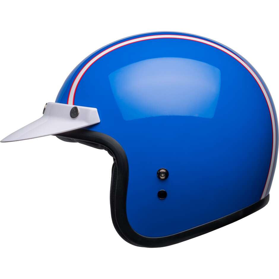Motorcycle Helmet Jet Custom Bell CUSTOM 500 SIX DAY STEVE MCQUEEN Blue White