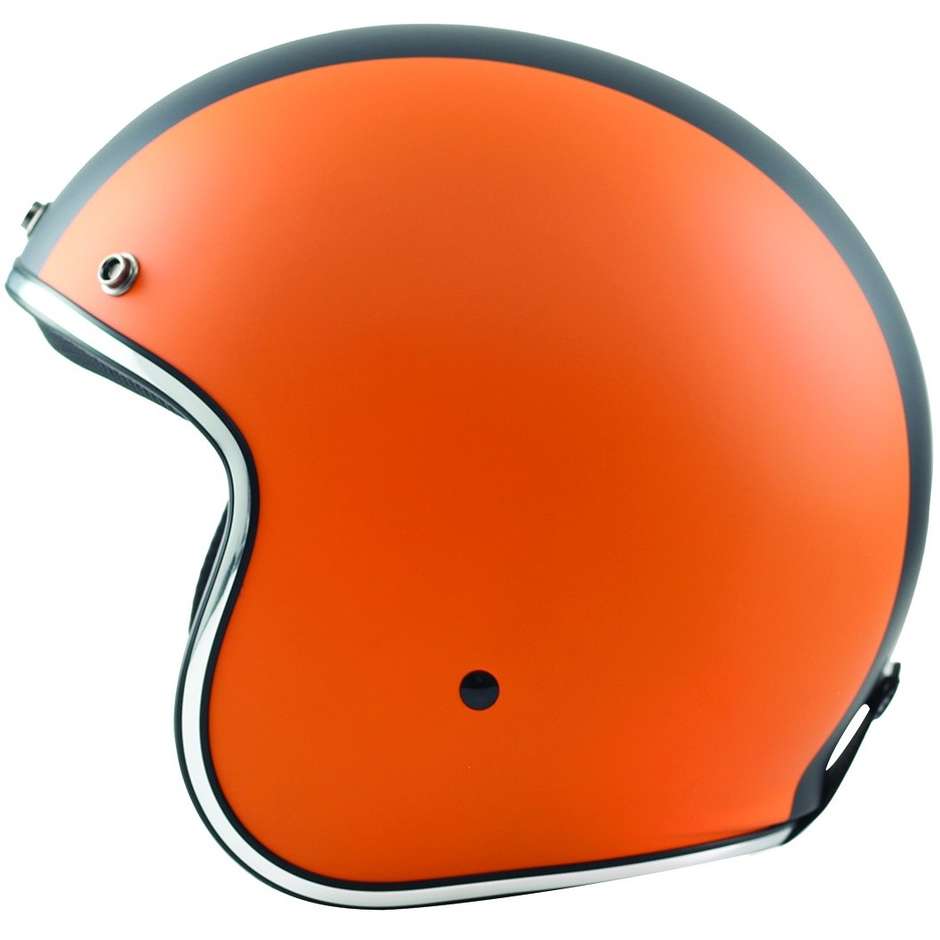 Motorcycle Helmet Jet Custom Bhr 811 Matt Orange Black