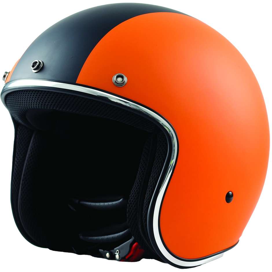 Motorcycle Helmet Jet Custom Bhr 811 Matt Orange Black