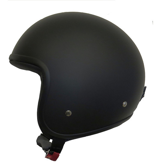 Motorcycle Helmet Jet Custom Fiber BARRACUDA Classic Matt Black