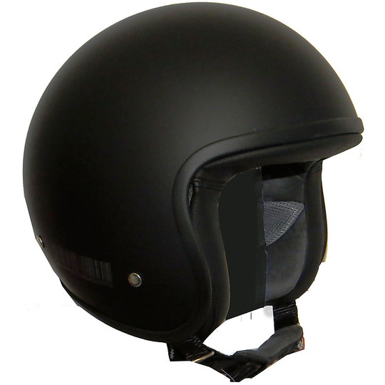 Motorcycle Helmet Jet Custom Fiber BARRACUDA Classic Matt Black
